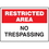 Seton 89784 Extra Large Restricted Area Signs - Restricted Area No Trespassing, Price/Each