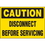 Seton 89874 Machine Hazard Warning Labels - Caution Disconnect Before Servicing, Price/5 /Label