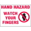Seton 89894 Machine Hazard Warning Labels - Hand Hazard Watch Your Fingers, Price/5 /Label