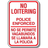 Seton 90414 No Loitering Signs - Bilingual