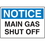 Seton 92613 Chemical &amp; HazMat Signs - Main Gas Shut Off, Price/Each