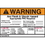 Seton 94322 Self Laminating Arc Flash Labels- WARNING Arc Flash and Shock Hazard Appropriate PPE Required, Price/5 /pack