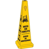Seton 95227 Safety Traffic Cones- Watch For Forklifts (With Graphic) (Bilingual)