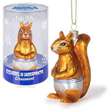 Accoutrements Squirrel In Underpants Glass Holiday Ornament