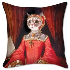 Accoutrements ACC-12702-C 18"x18" Pillow Cover: Renaissance Kitty