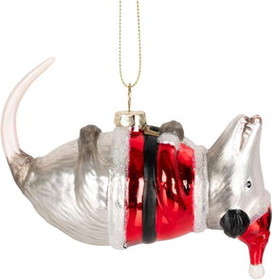 Accoutrements ACC-12980-C Santa Possum Hand-Blown Glass Holiday Ornament