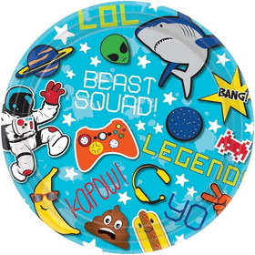Amscan Epic Party 7" Round Paper Party Plates, 8-Pack