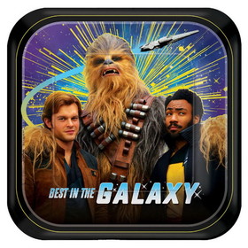 Amscan Star Wars Han Solo 7" Square Paper Party Plates, 8-Pack