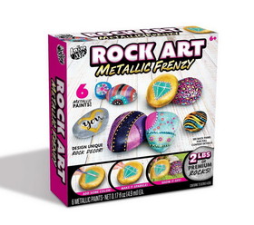 Anker Play ARP-450101-C Rock Art Metallic Frenzy DIY Craft Kit Includes 2 lbs of Premium Rock