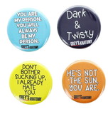 Ata Boy Grey's Anatomy 1.25 Inch Collectible Button Pins - Set of 4