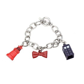BBC Doctor Who Charm Bow Tie, Tardis & Dalek Bracelet