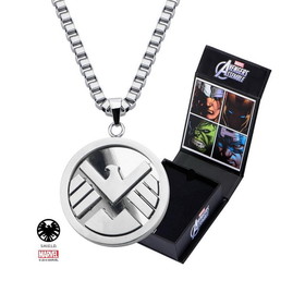 Body Vibe Marvel S.H.I.E.L.D. Stainless Steel 24" Chain Pendant Necklace