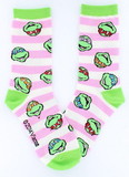 Bioworld BIW-58857-C Teenage Mutant Ninja Turtles Pink Striped Crew Socks