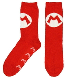 Bioworld BIW-CR5KQJSMB-C Super Mario Bros. Red Mario Logo Cozy Adult Crew Socks