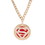 Bioworld Superman Logo Bling Gold Round Sparkle Pendant Necklace