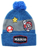 Bioworld BIW-KC5C82SMB1IR00-C Super Mario Youth Knit Beanie with Patches