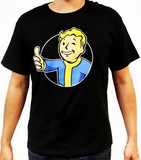 Bioworld Fallout Vault Boy (Red Circle) Thumbs Up Boy's Black T-Shirt