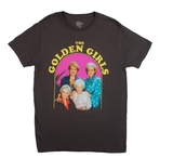Bioworld Golden Girls Group Shot Vintage T-Shirt - Charcoal Grey Shirt Featuring The Cast
