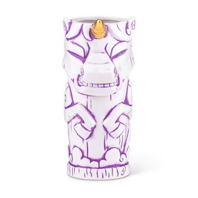 Geeki Tikis White Unicorn Fantasy Mug, Ceramic Tiki Style Cup, Holds 19 Ounces