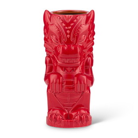 Geeki Tikis Red Dragon Fantasy Mug, Ceramic Tiki Style Cup, Holds 17 Ounces