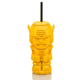 Beeline Creative BLC-44293-PT-C Geeki Tikis Transformers Bumblebee Plastic Tumbler with Straw | Holds 25 Ounces