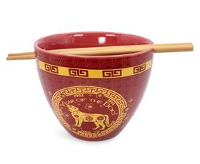 Boom Trendz BTZ-BOWL-DOG-C Year Of The Dog Chinese Zodiac 16-Ounce Ramen Bowl and Chopstick Set