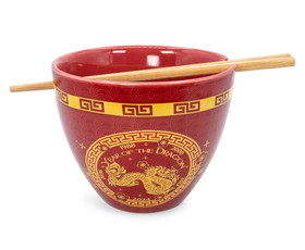 Boom Trendz BTZ-BOWL-DRAGON-C Year Of The Dragon Chinese Zodiac 16-Ounce Ramen Bowl and Chopstick Set