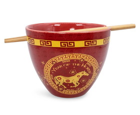 Boom Trendz BTZ-BOWL-HORSE-C Year Of The Horse Chinese Zodiac 16-Ounce Ramen Bowl and Chopstick Set