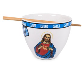 Boom Trendz BTZ-BOWL-JESUS-C Bowl Bop Can I Get A Ramen? Japanese Dinnerware Set | 16-Ounce Bowl, Chopsticks