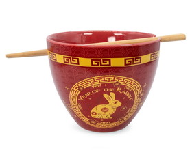 Boom Trendz BTZ-BOWL-RABBIT-C Year Of The Rabbit Chinese Zodiac 16-Ounce Ramen Bowl and Chopstick Set