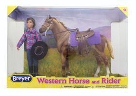 Breyer Animal Creations BYR-61116-C Breyer 1:12 Classics Western Horse & Rider Model Horse Set