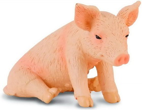 Breyer Animal Creations BYR-88345-C CollectA Farm Life Collection Miniature Figure | Sitting Piglet