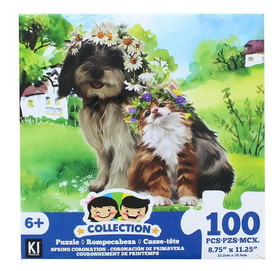 CroJack Capital CJC-02437-CTDG-C Dog and Cat 100 Piece Juvenile Collection Jigsaw Puzzle