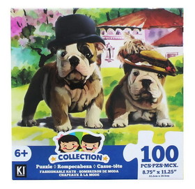 CroJack Capital CJC-02437-HAT-C Dogs In Hats 100 Piece Juvenile Collection Jigsaw Puzzle