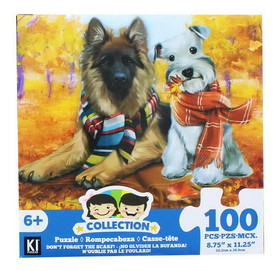 CroJack Capital CJC-02484-DOG-C Dogs In Scarves 100 Piece Juvenile Collection Jigsaw Puzzle