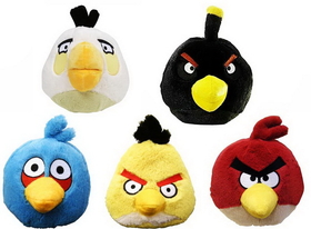 Commonwealth Toys Angry Birds 8" Plush Assortment: Set of 5 Birds