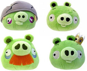 Commonwealth Toys CMN-91565-C Angry Birds 8" Plush Assortment: Set of 4 Pigs