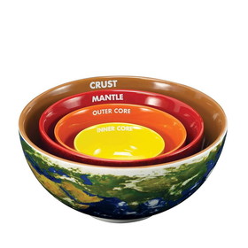 Crowded Coop CRC-ACCL544-C Earth Cross Section Nesting Bowls Set of 4