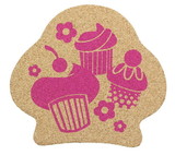 A Crowded Coop Single Retro Cork Drink Coaster - Cupcake Cluster