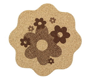 A Crowded Coop Single Retro Cork Drink Coaster - Daisies