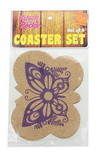 A Crowded Coop Kitsch on the Rocks Retro Cork Coaster Set - Super Fly - Set of 4