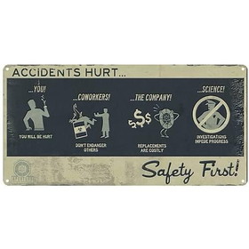 A Crowded Coop CRC-P274-C Portal Safety First Tin Wall Sign