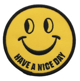 A Crowded Coop Smiley Face "Have a Nice Day" Iron-On Fabric Patch