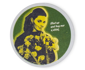 A Crowded Coop Single Retro Cork Drink Coaster - Shut Up And Buy Me A Drink