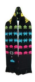 A Crowded Coop Space Invaders Knit Scarf
