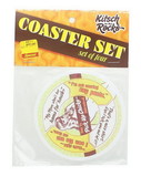 A Crowded Coop Kitsch on the Rocks Retro Cork Coaster Set - Pick Up Chicks - Set of 4