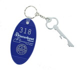 A Crowded Coop Retro Motel Key Fob - The Motorboat Motel Blue