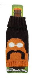 A Crowded Coop Knit Beer Bottle Cozy - Porn 'Stache
