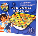 Cardinal Nickelodeon Checkers & Tic Tac Toe Game Diego