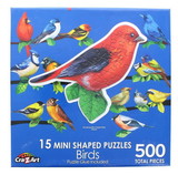 Songbirds II 15 Mini Shaped Jigsaw Puzzles 500 Color Coded Pieces